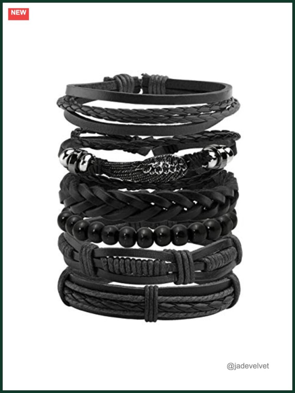 Braided Faux Leather Cuff Bracelet Punk Rock Wrap Adjustable